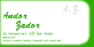 andor zador business card